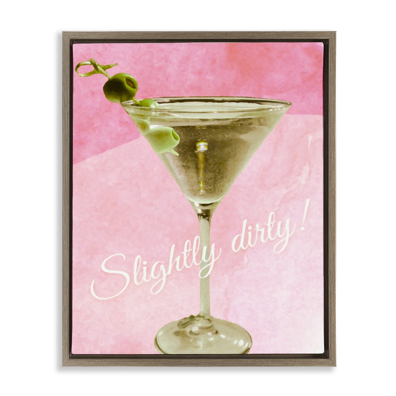 Stupell Industries Slightly Dirty Martini Floater Framed Canvas Wall Art Design by Graffi*tee Studios